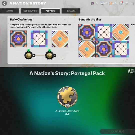 Complete daily challenges to collect Azulejos Tiles and reveal the iconic moments of Portugal national football team.